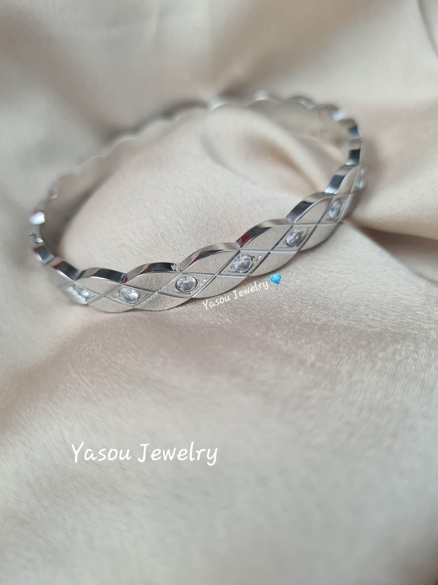 Bracelet "Dahab Diamant Argent" (d 6 cm)