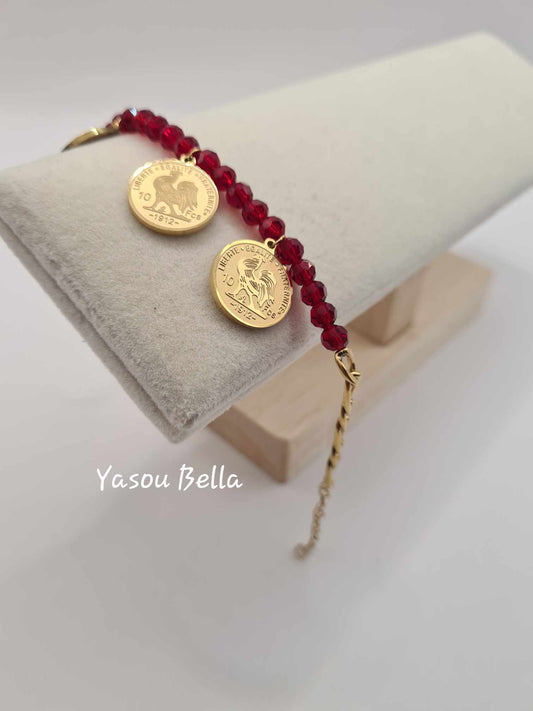 Braclet Louyz Perle Rouge