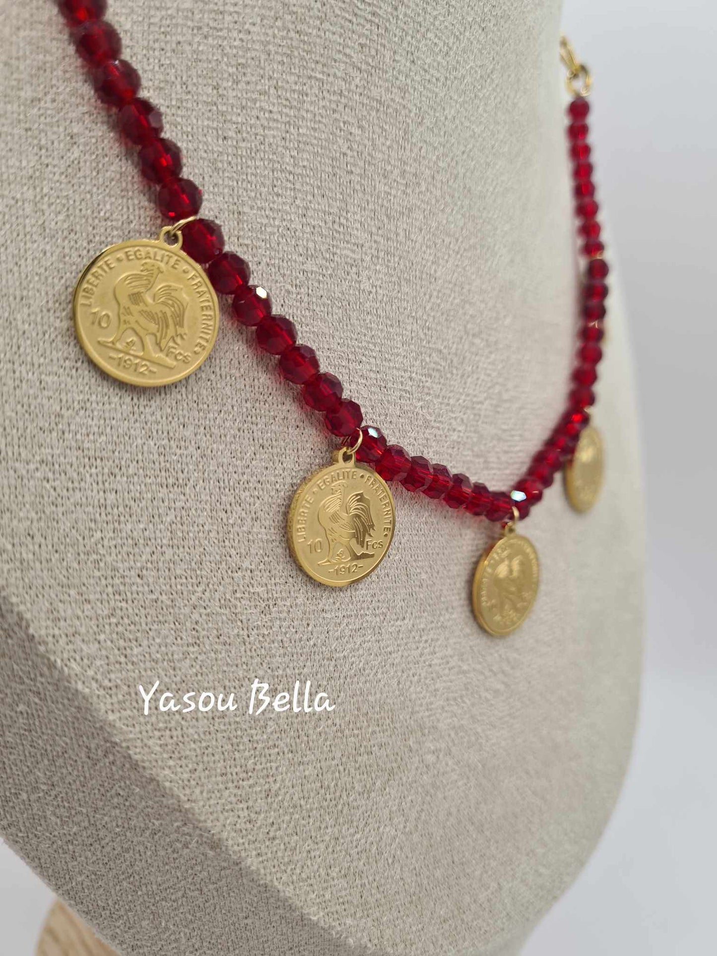 Collier Louyz Perle Rouge