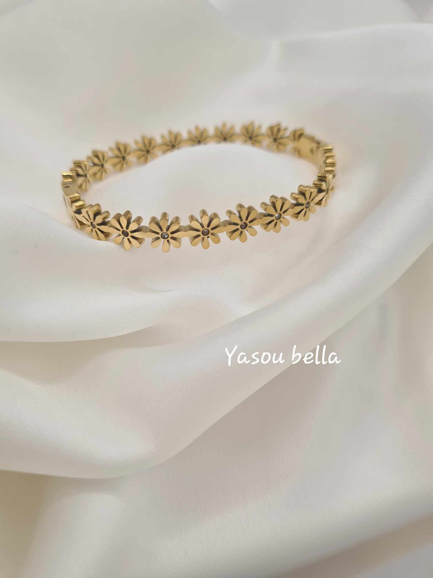 Bracelet "Multi-fleur Diamant" (d5,8 cm)