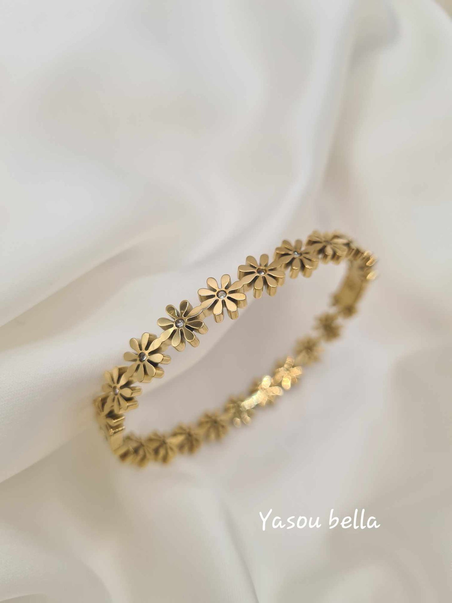 Bracelet "Multi-fleur Diamant" (d5,8 cm)